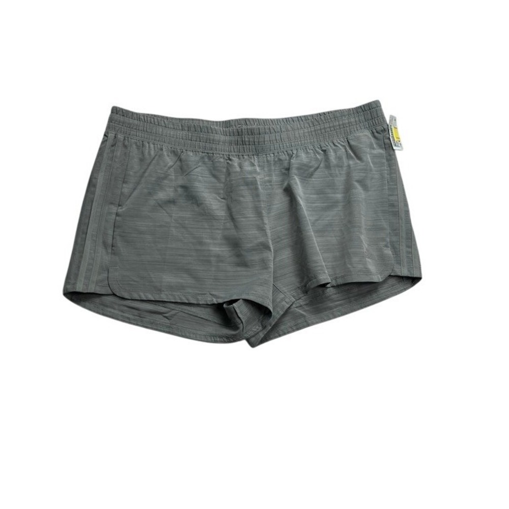 Adidas Womens Pacer Short Grey Heathered  Drawstring Running Athletic XL New‎
